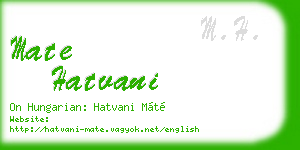 mate hatvani business card
