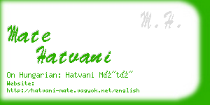 mate hatvani business card